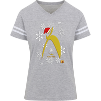 Thumbnail for BIG STEPPIN GLYPHIC SANTA - 3537 LAT Womens Football Tee - 5 COLORS -