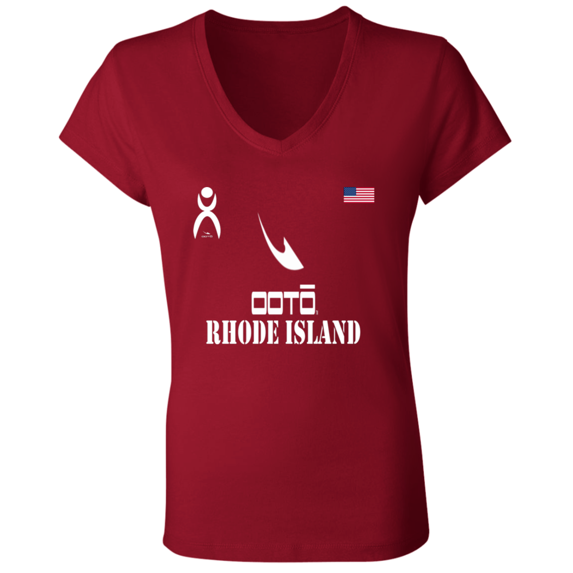 OOTO - RHODE ISLAND - B6005 Ladies' Jersey V-Neck T-Shirt - 6 COLORS -