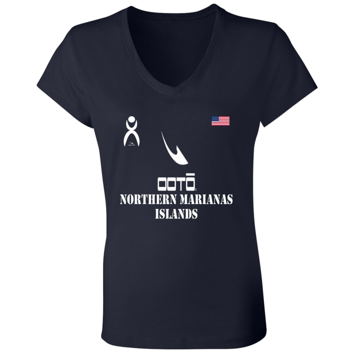 OOTO - T - NORTHERN MARIANAS ISLANDS - B6005 Ladies' Jersey V-Neck T-Shirt - 6 COLORS -