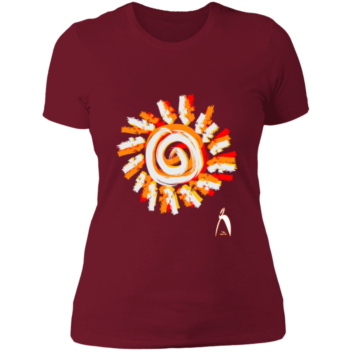 PAINTED SUN WITH BIG STEPPIN GLYPHIC - NL3900 Ladies' Boyfriend T-Shirt - 12 COLORS -