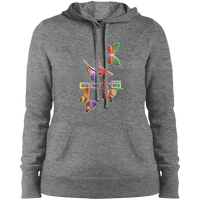 Thumbnail for OOTO - DASH AND BUTTERFLIES EN MULTI COLOR - LST254 Ladies' Pullover Hooded Sweatshirt - 4 COLORS -