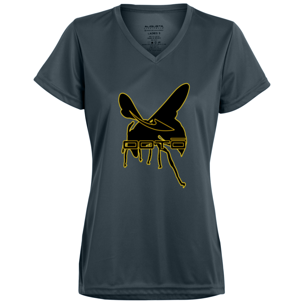 DASH AND HORNET BLACK - 1790 Ladies’ Moisture-Wicking V-Neck Tee - 7 COLORS -