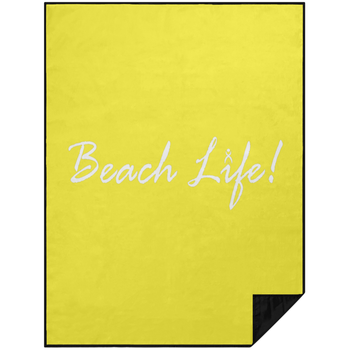 OOTO - BEACH LIFE WITH GLYPHIC EN WHITE - PBL Premium Picnic Blanket 60"x80" - LARGE - 3 COLORS -