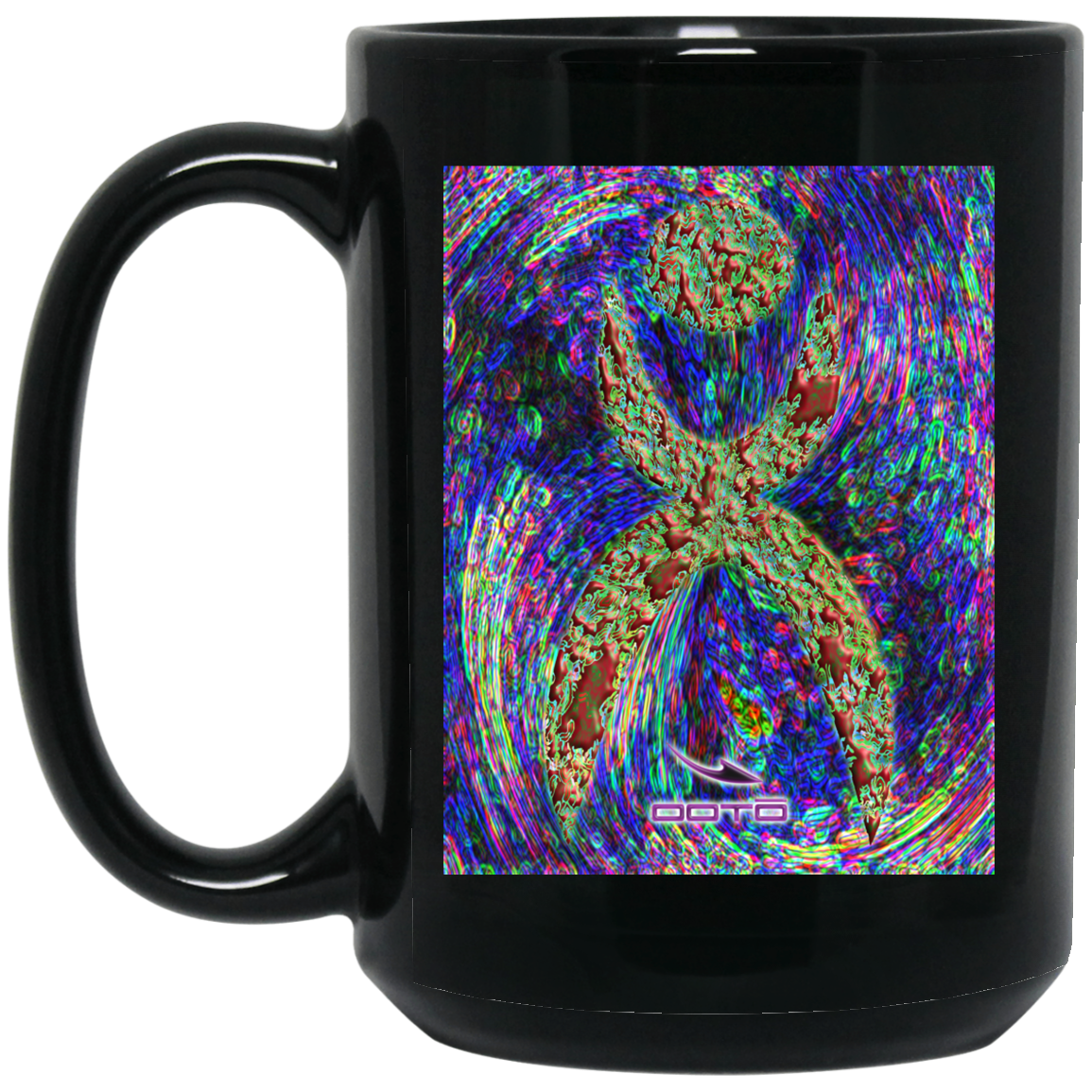 OOTO - GLYPHIC EN HALTED PHASE EN  NEON EDDY - BM15OZ 15 oz. Black Mug - 1 COLOR -