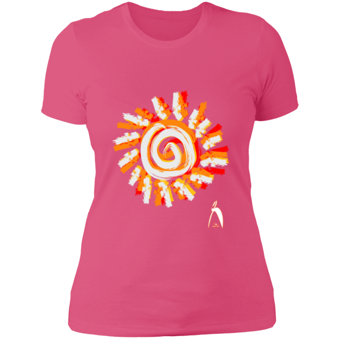 PAINTED SUN WITH BIG STEPPIN GLYPHIC - NL3900 Ladies' Boyfriend T-Shirt - 12 COLORS -