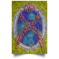 Thumbnail for OOTO - GLYPHIC EN HALTED PHASE OVER NEW LIFE IRIDESCENT POOL - POSPO Satin Portrait Poster - 4 SIZES -