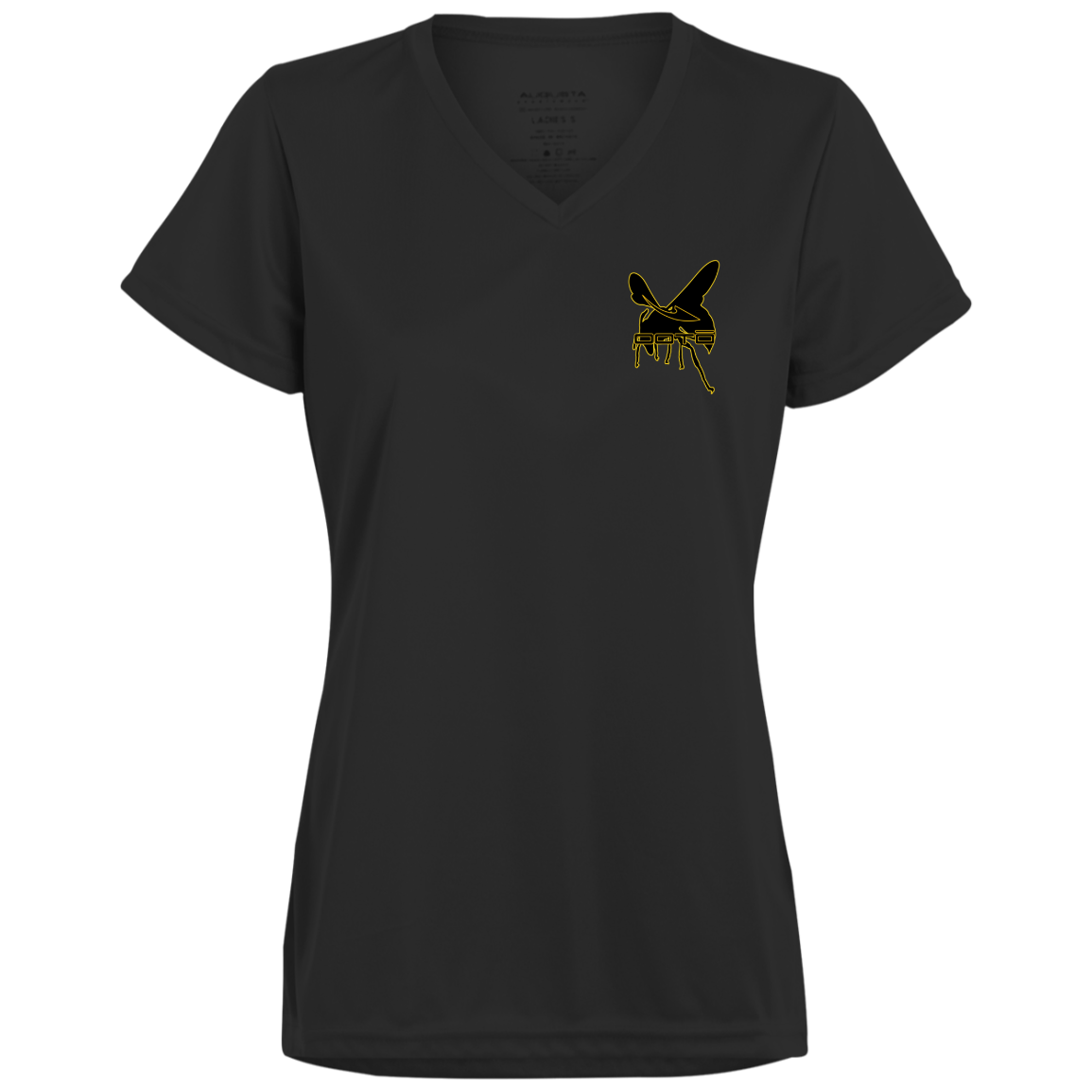 DASH AND HORNET BLACK - 1790 Ladies’ Moisture-Wicking V-Neck Tee - 7 COLORS -