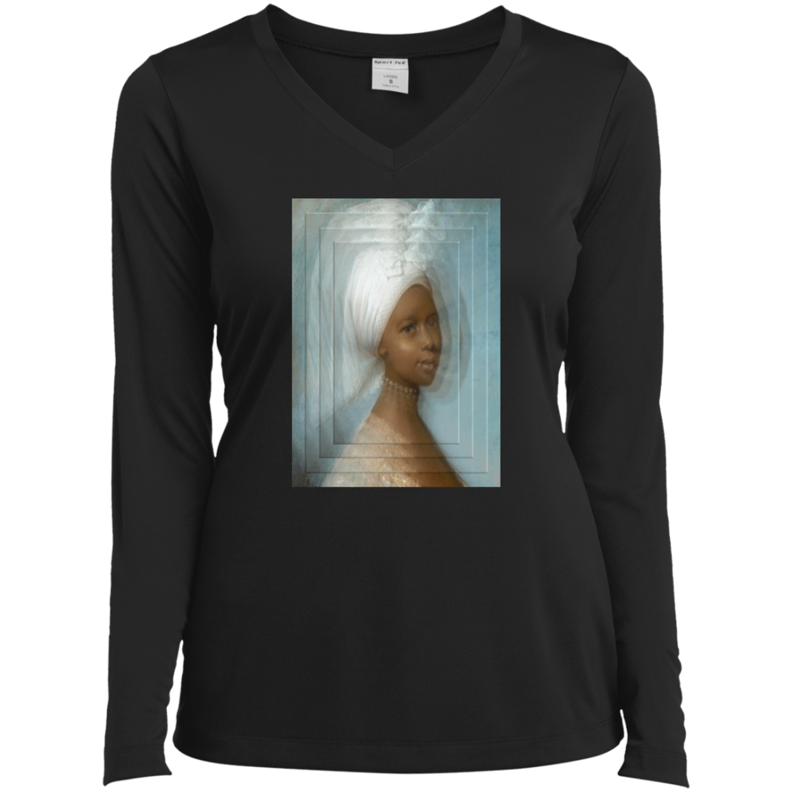 YOUNG SWISS WOMAN X ARTIST UNKNOWN / CIRCA 1800 X OOTO - LST353LS Ladies’ Long Sleeve Performance V-Neck Tee - 1 COLOR -