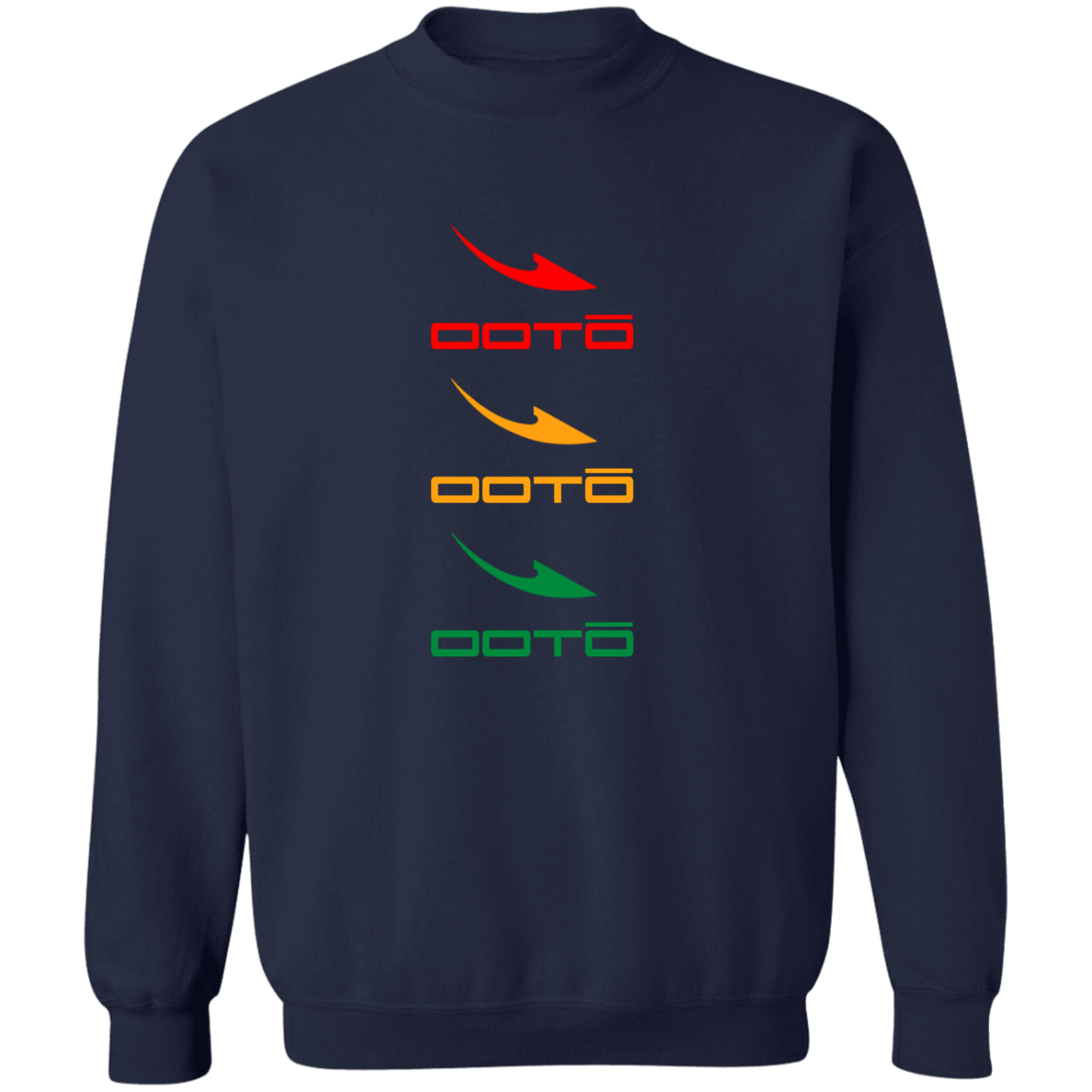 OOTO - DASHES EN TRI COLOR X 3 - G180 Crewneck Pullover Sweatshirt - 4 COLORS -