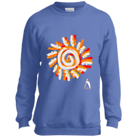 Thumbnail for OOTO - PAINTED SUN WITH BIG STEPPIN GLYPHIC - CLOSEOUT - PC90Y Youth Crewneck Sweatshirt - 7 COLORS -