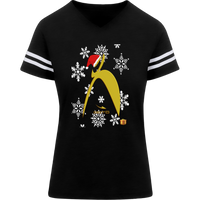 Thumbnail for BIG STEPPIN GLYPHIC SANTA - 3537 LAT Womens Football Tee - 5 COLORS -