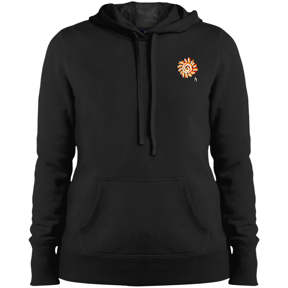 OOTO - PAINTED SUN WITH BIG STEPPIN GLYPHIC CLOSEOUT - LST254 Ladies' Pullover Hooded Sweatshirt - 2 COLORS -