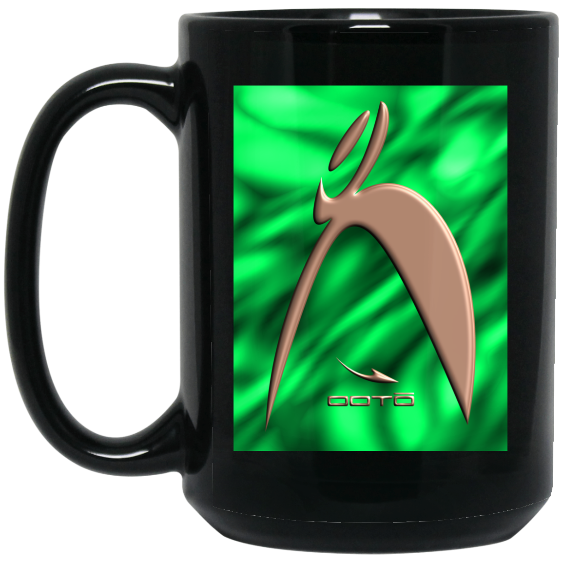 OOTO - BIG STEPPIN COPPER GLYPHIC EN GREEN PLASMA - BM15OZ 15 oz. Black Mug - 1 COLOR -