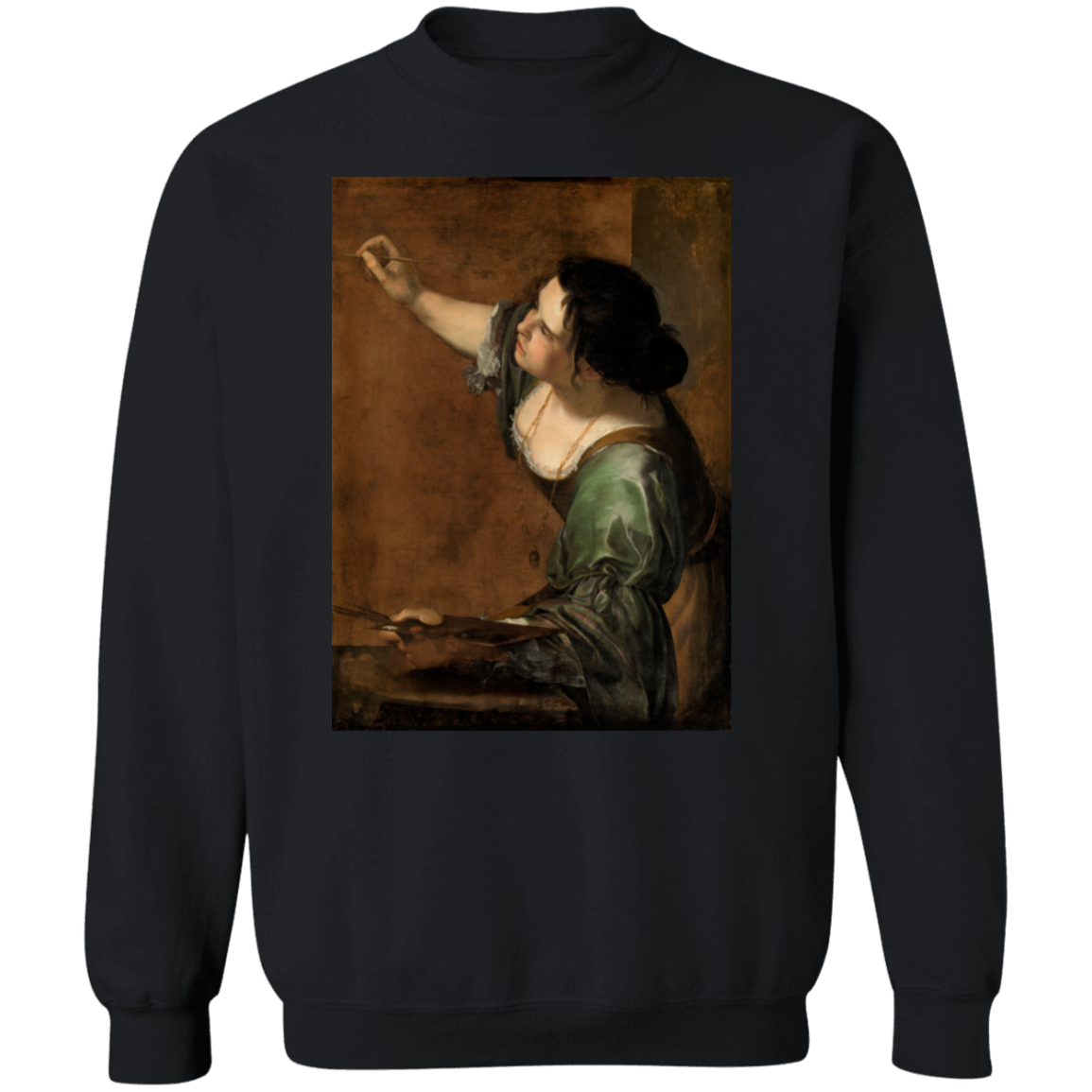 ARTEMISIA GENTILESCHI - CIRCA 1638-1639 - Self Portrait as the Allegory of Painting - G180 Crewneck Pullover Sweatshirt - 4 COLORS -