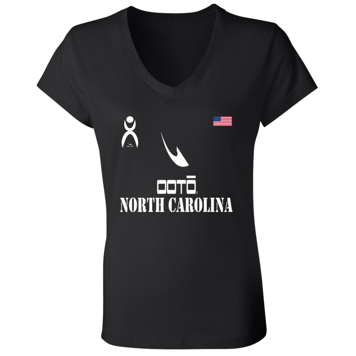 OOTO - NORTH CAROLINA - B6005 Ladies' Jersey V-Neck T-Shirt - 6 COLORS -