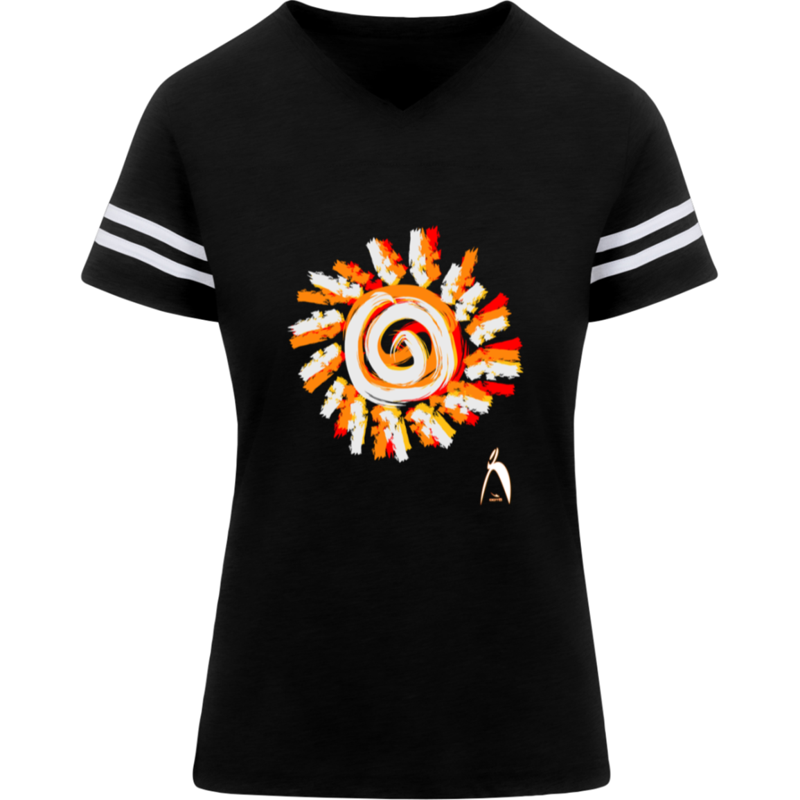 PAINTED SUN WITH BIG STEPPIN GLYPHIC - 3537 LAT Womens Football Tee - 4 COLORS -