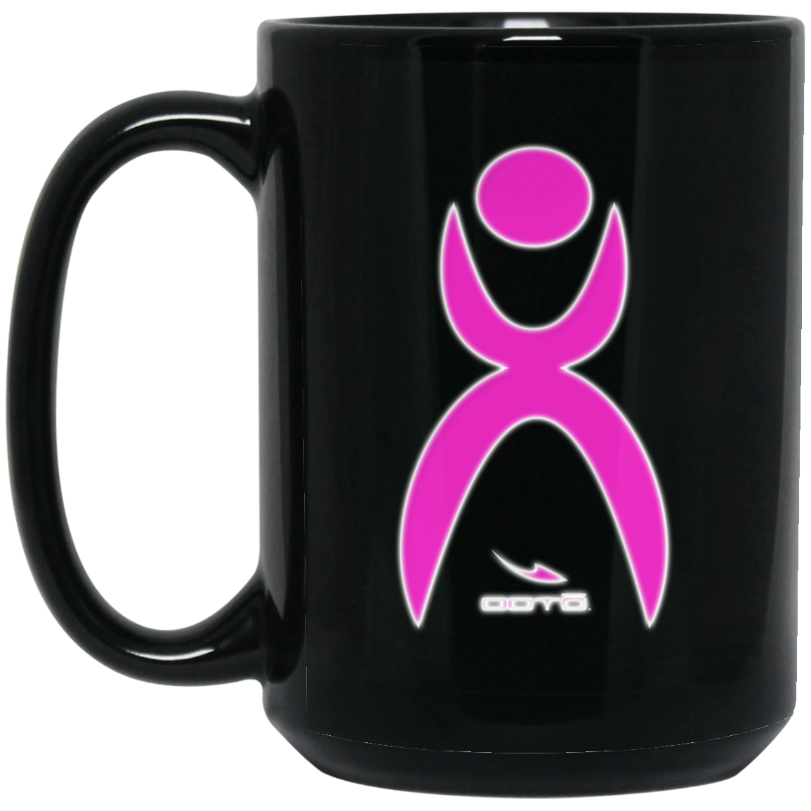 OOTO - GLYPHIC EN PINK WHITE IG - BM15OZ 15 oz. Black Mug - 1 COLOR -