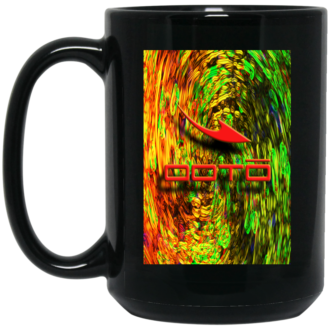 DASH AND SHADOW 3D EFFECT  D4 GRADIENT - BM15OZ 15 oz. Black Mug - 1 COLOR -