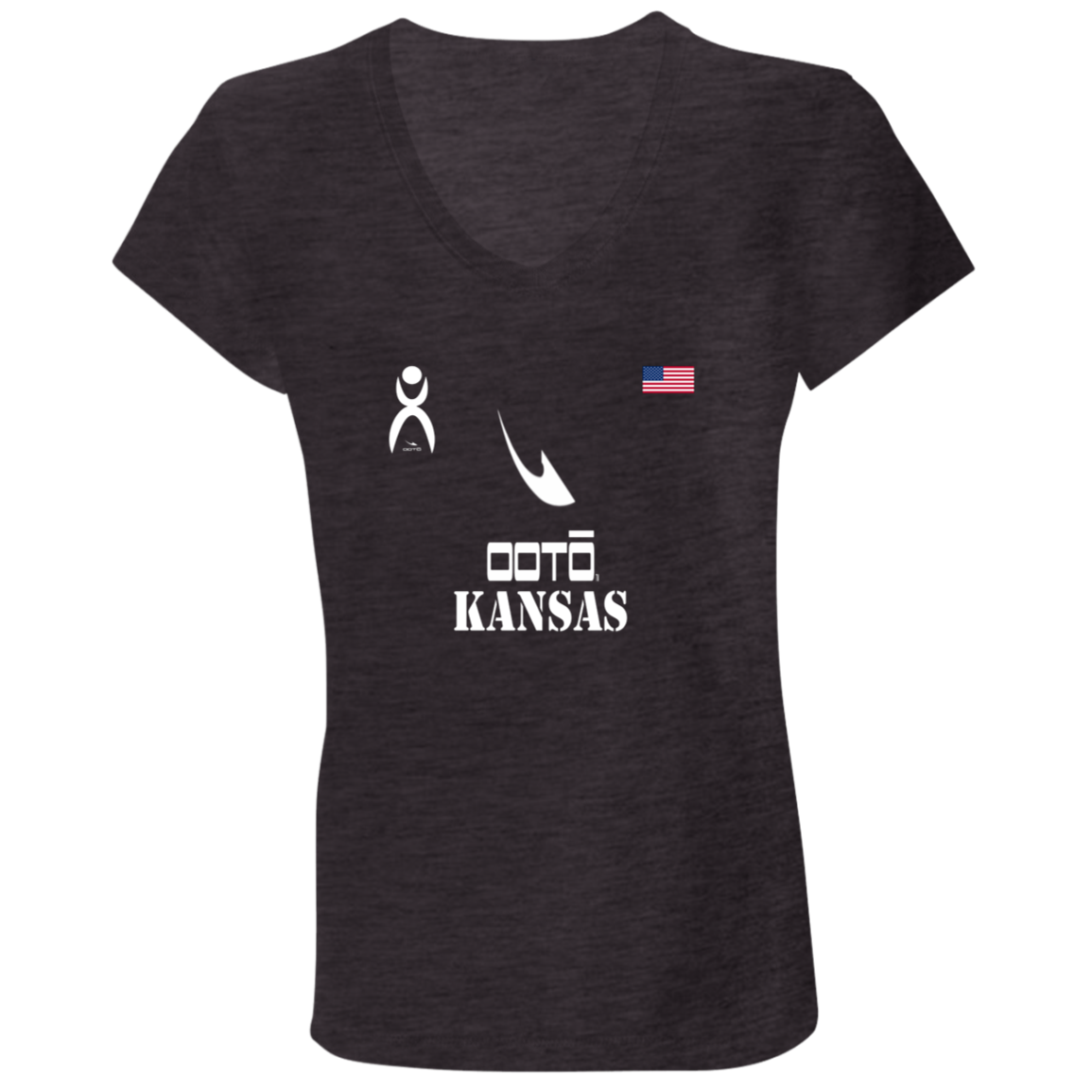 OOTO - KANSAS - B6005 Ladies' Jersey V-Neck T-Shirt - 6 COLORS -