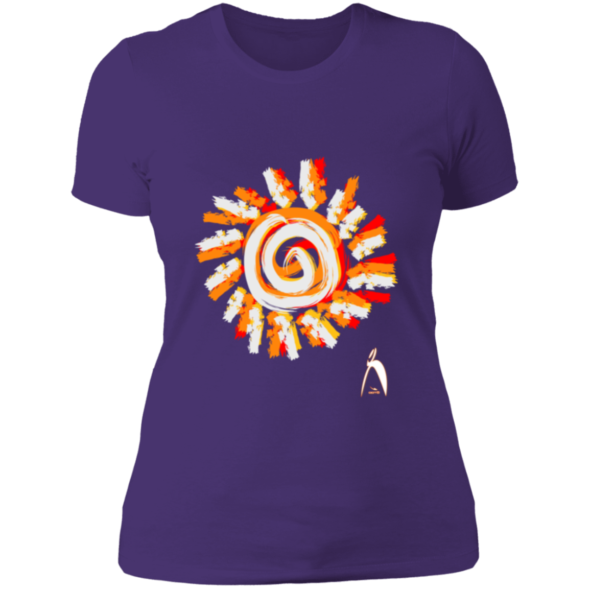 PAINTED SUN WITH BIG STEPPIN GLYPHIC - NL3900 Ladies' Boyfriend T-Shirt - 12 COLORS -