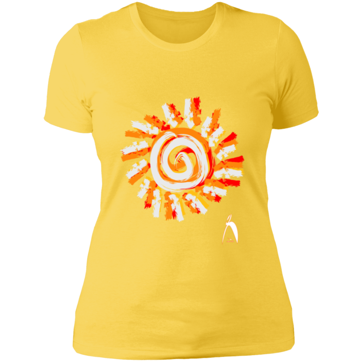 PAINTED SUN WITH BIG STEPPIN GLYPHIC - NL3900 Ladies' Boyfriend T-Shirt - 12 COLORS -