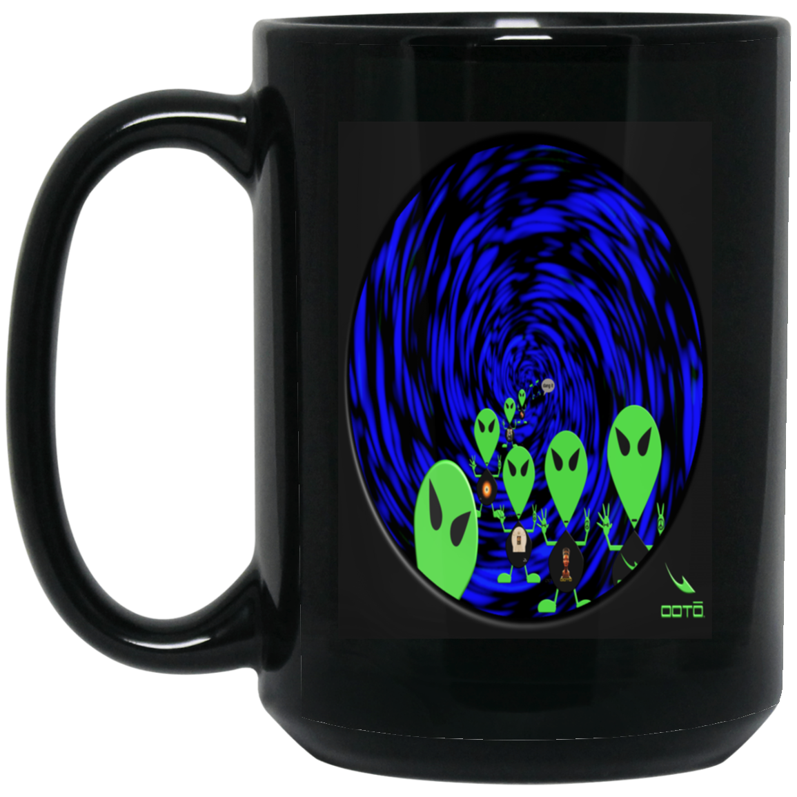 OOTO - AL E. ENN INVASION / LONG - BM15OZ 15oz Black Mug - 1 COLOR -