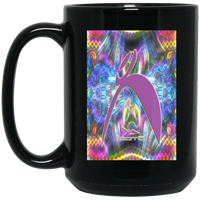 Thumbnail for OOTO - GLYPHIC BIG STEPPIN OVER PLASMATIC NEON - BM15OZ 15 oz. Black Mug - 1 COLOR -