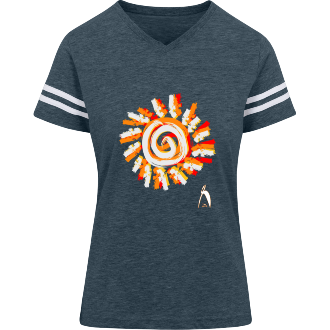 PAINTED SUN WITH BIG STEPPIN GLYPHIC - 3537 LAT Womens Football Tee - 4 COLORS -