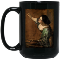 Thumbnail for ARTEMISIA GENTILESCHI - CIRCA 1638-1639 - Self Portrait as the Allegory of Painting - BM15OZ 15oz Black Mug - 1 COLOR -