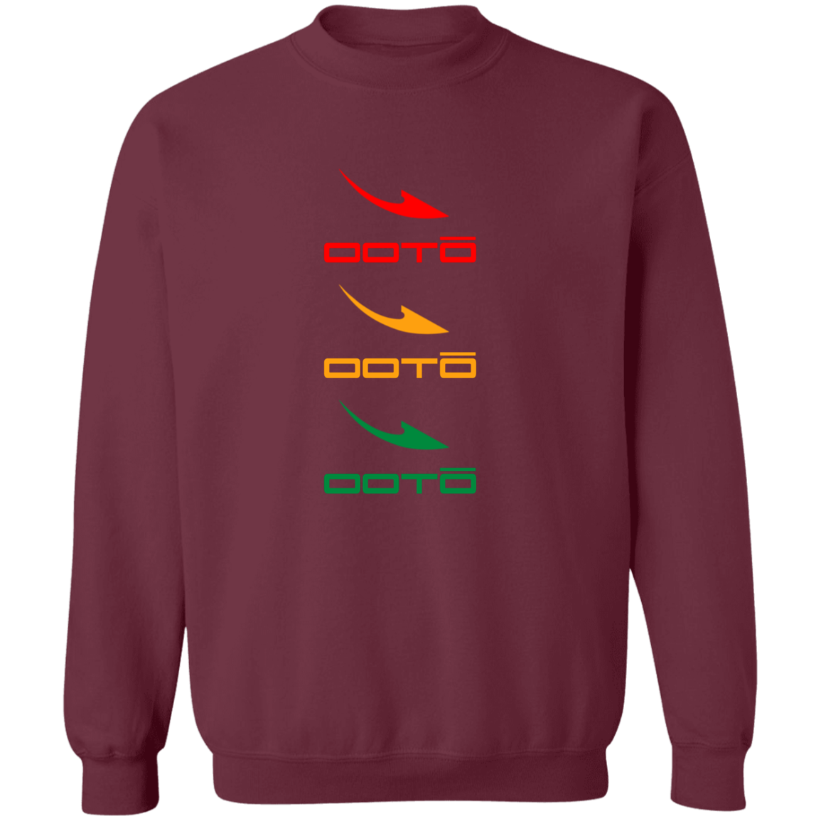 OOTO - DASHES EN TRI COLOR X 3 - G180 Crewneck Pullover Sweatshirt - 4 COLORS -