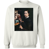 Thumbnail for SOFONISBA ANGUISSOLA - SELF PORTRAIT AT THE EASEL - ca.1556-1565 - LANCUT CASTLE / POLAND - 9 COLORS - G180 Crewneck Pullover Sweatshirt