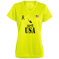 Thumbnail for OOTO - USA - BL - 1790 Ladies’ Moisture-Wicking V-Neck Tee - 1 NEON COLOR -