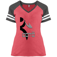 Thumbnail for HALF GLYPHIC GRAY DASH - DM476 Ladies' Game V-Neck T-Shirt - 2 COLORS -