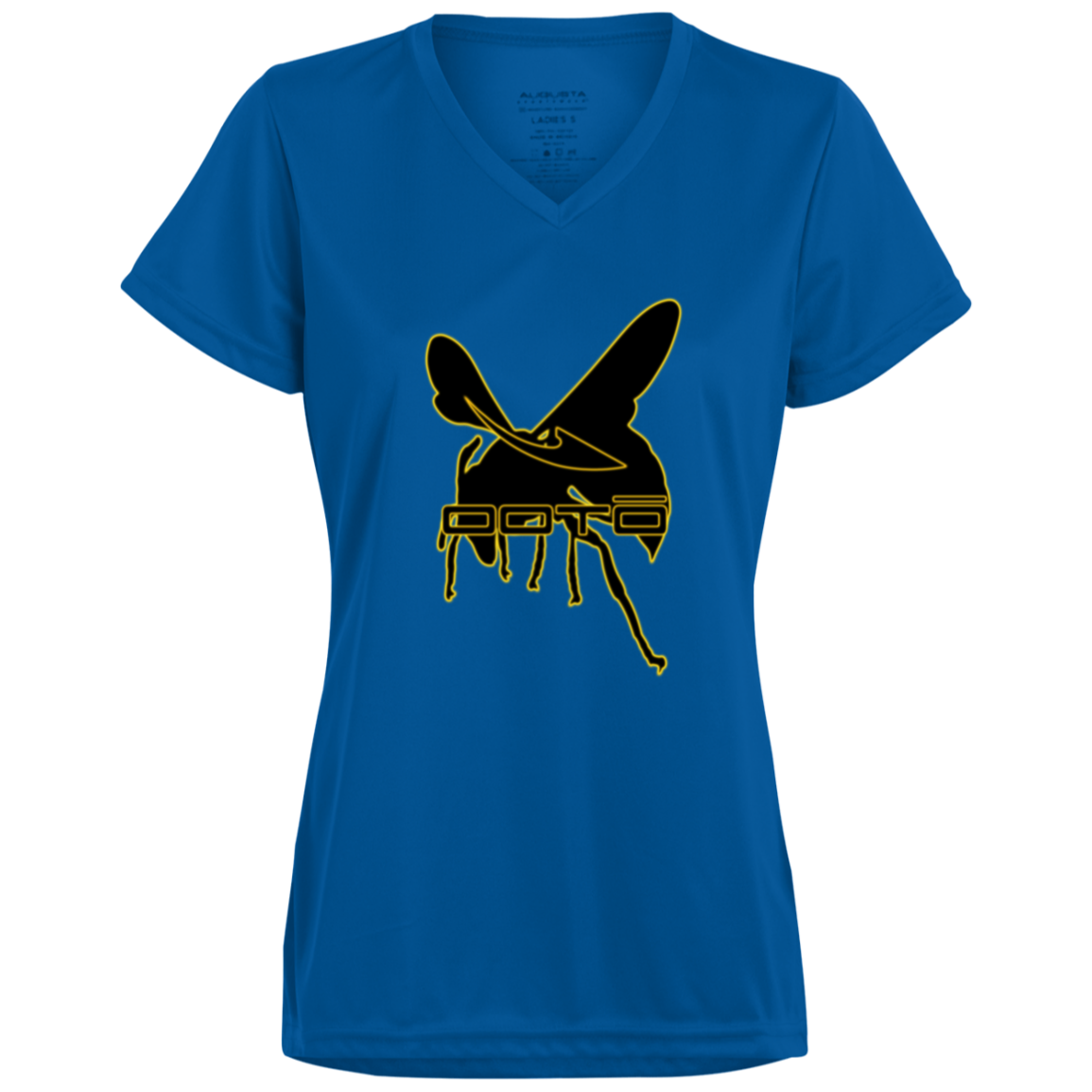 DASH AND HORNET BLACK - 1790 Ladies’ Moisture-Wicking V-Neck Tee - 7 COLORS -