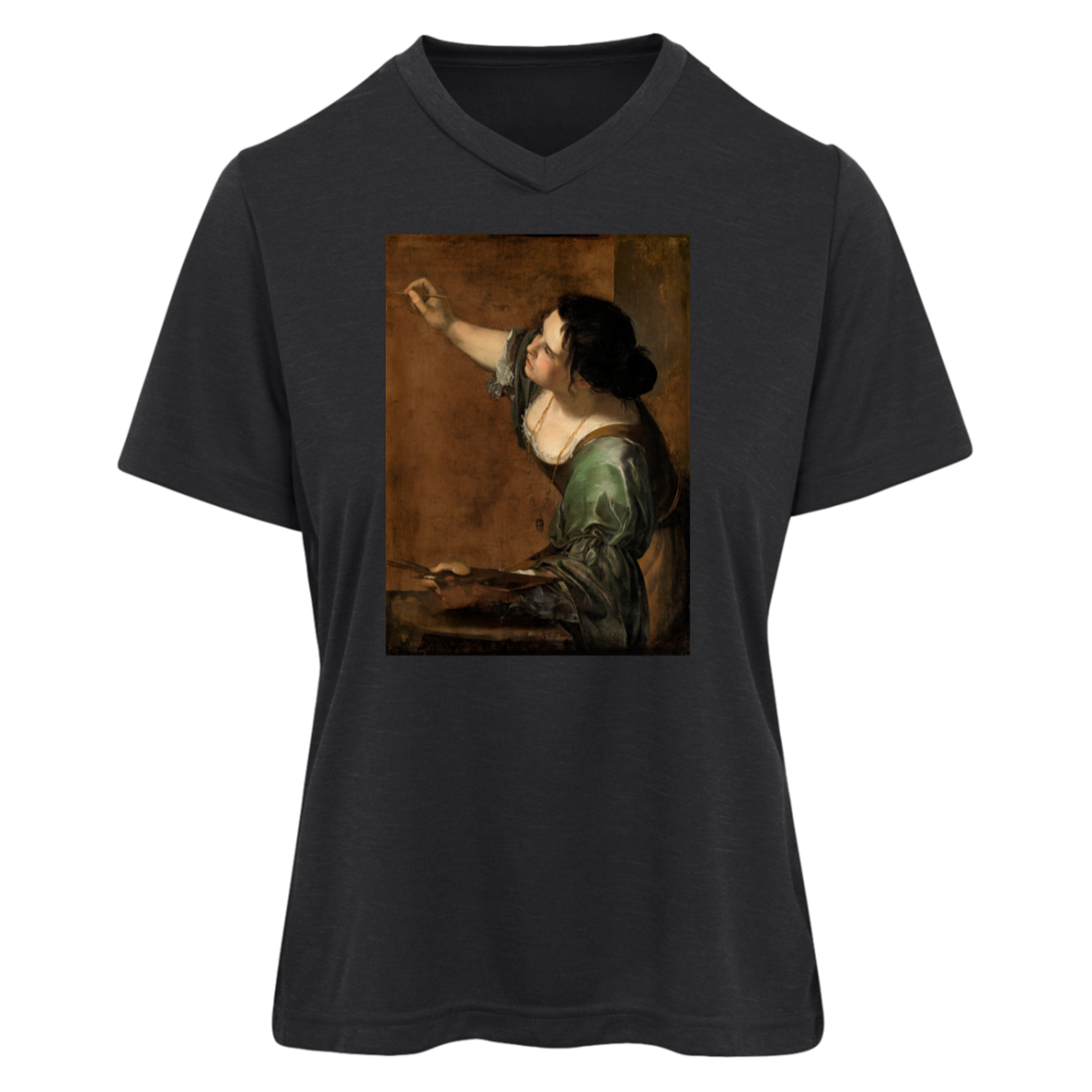 ARTEMISIA GENTILESCHI - CIRCA 1638-1639 - Self Portrait as the Allegory of Painting - TT11HW Team 365 Womens Sonic Heather Tee - 2 COLORS -