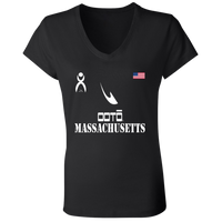 Thumbnail for OOTO - MASSACHUSETTS - B6005 Ladies' Jersey V-Neck T-Shirt - 6 COLORS -