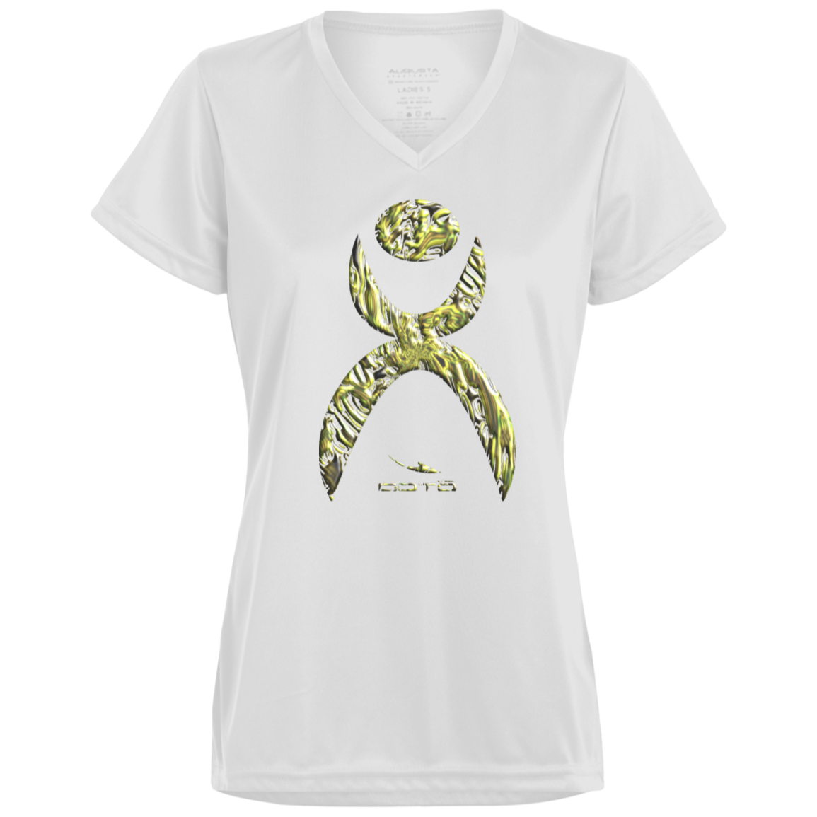 GLYPHIC EN YELLOWED MESS HALTED PHASE - 1790 Ladies’ Moisture-Wicking V-Neck Tee - 5 COLORS -