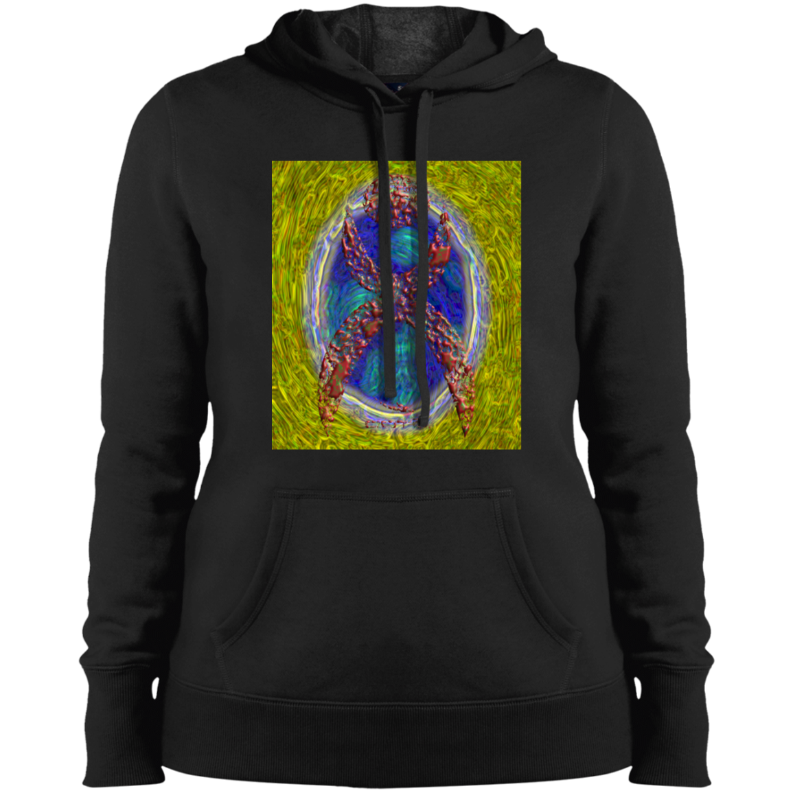 OOTO - GLYPHIC EN HALTED PHASE OVER NEW LIFE IRIDESCENT POOL - LST254 Ladies' Pullover Hooded Sweatshirt - 1 COLOR -