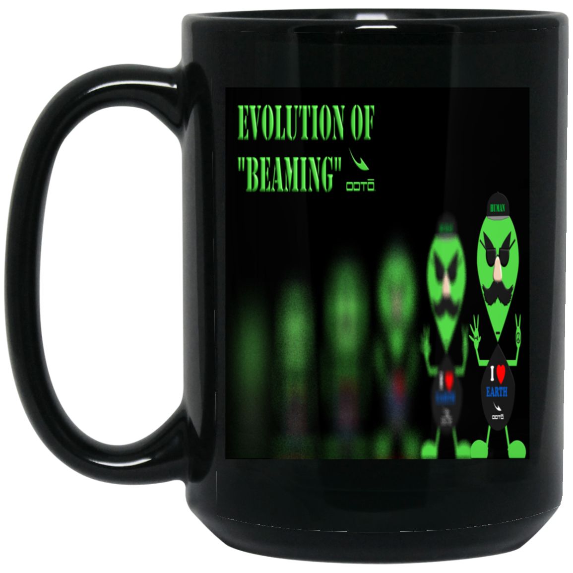 OOTO - AL INCOGNITO EVOLUTION OF BEAMING - BM15OZ 15oz Black Mug - 1 COLOR -