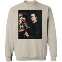 Thumbnail for SOFONISBA ANGUISSOLA - SELF PORTRAIT AT THE EASEL - ca.1556-1565 - LANCUT CASTLE / POLAND - 9 COLORS - G180 Crewneck Pullover Sweatshirt