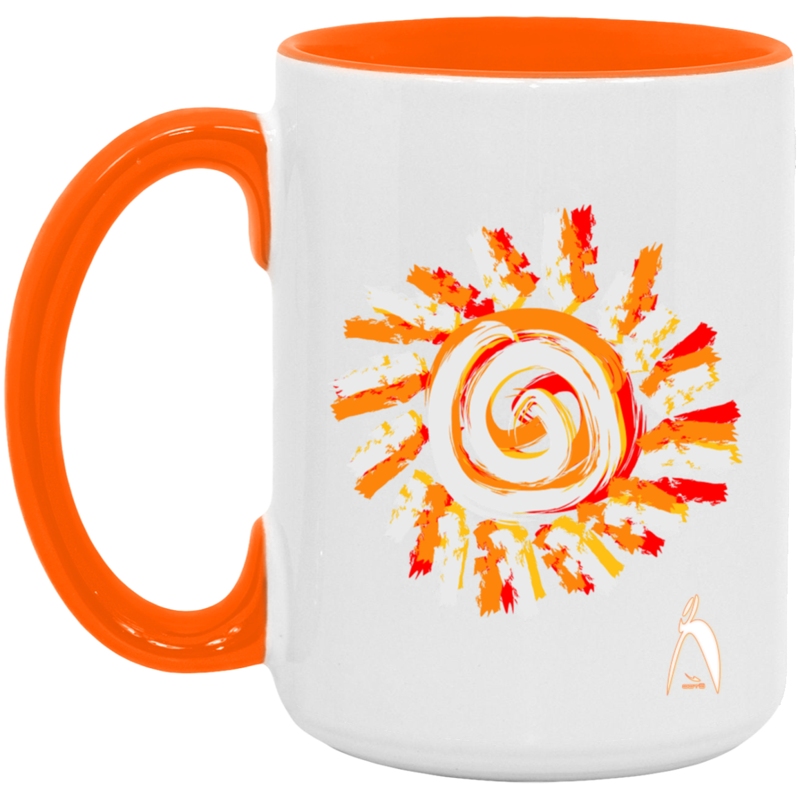 OOTO - PAINTED SUN WITH BIG STEPPIN GLYPHIC - AM15OZ 15oz Accent Mug - 4 COLORS -