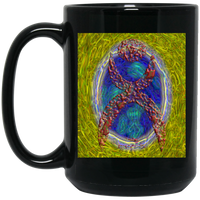 Thumbnail for OOTO - GLYPHIC EN HALTED PHASE OVER NEW LIFE IRIDESCENT POOL - BM15OZ 15 oz. Black Mug - 1 COLOR -