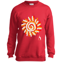 Thumbnail for OOTO - PAINTED SUN WITH BIG STEPPIN GLYPHIC - CLOSEOUT - PC90Y Youth Crewneck Sweatshirt - 7 COLORS -