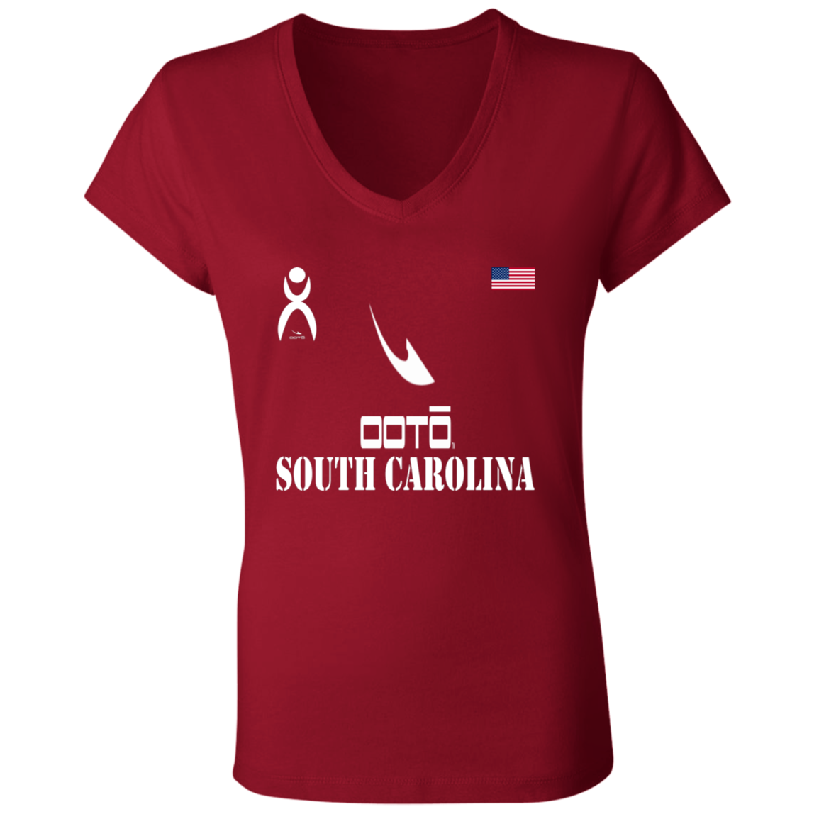 OOTO - SOUTH CAROLINA - B6005 Ladies' Jersey V-Neck T-Shirt - 6 COLORS -