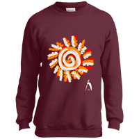 Thumbnail for OOTO - PAINTED SUN WITH BIG STEPPIN GLYPHIC - CLOSEOUT - PC90Y Youth Crewneck Sweatshirt - 7 COLORS -