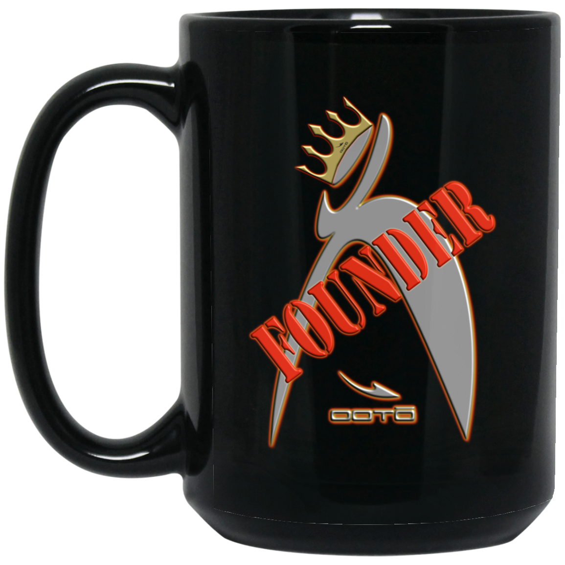 ITEM 1.) FOUNDER - CROWNED BIG STEPPIN GLYPHIC - BM15OZ 15oz Black Mug - 1 COLOR -