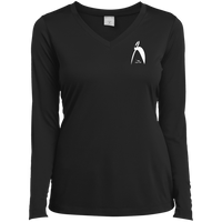 Thumbnail for BIG STEPPIN GLYPHIC EN WHITE - LST353LS Ladies’ Long Sleeve Performance V-Neck Tee - 7 COLORS -