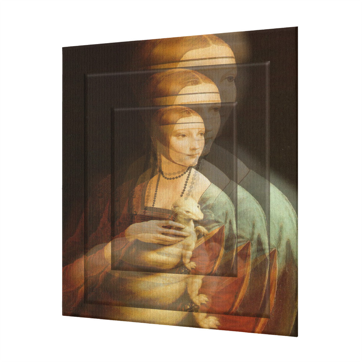 OOTO - LEONARDO DAVINCI Lady with an Ermine - HC_C29 Canvas with Mounting Brackets 20"x24" (vertical) - 1 SIZE -