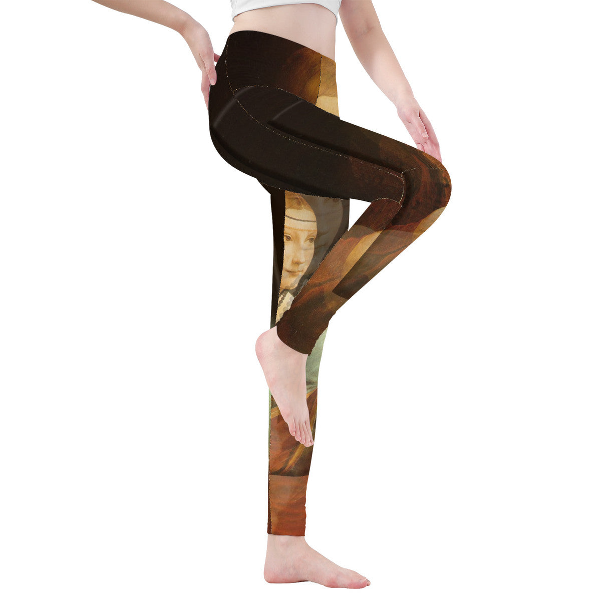 OOTO - LEONARDO DAVINCI Lady with an Ermine / CIRCA 1490 - D48 All-Over Print Yoga Leggings - 1 COLOR -