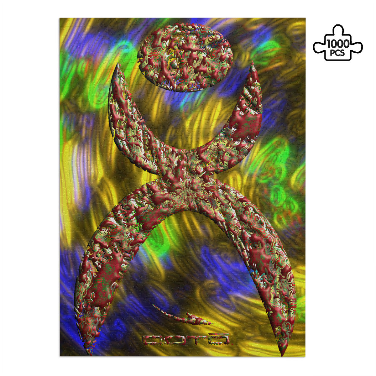 OOTO - GLYPHIC EN HALTED PHASE 2X D4 - PUZZLE_V1 Cardboard Jigsaw Puzzle (1000-Piece)